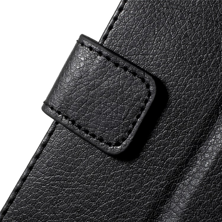 Litchi Skin Leather Wallet Stand Phone Case for Samsung Galaxy A7 (2017) A720 - Black-8