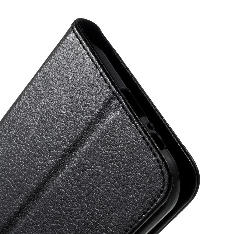 Litchi Skin Leather Wallet Stand Phone Case for Samsung Galaxy A7 (2017) A720 - Black-9