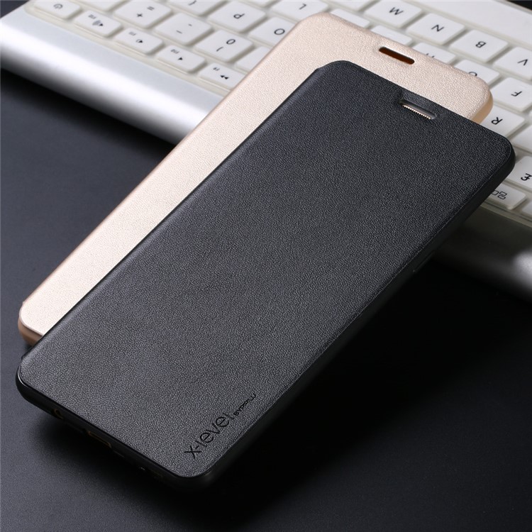 X-LEVEL Flip Leather Stand Phone Case for Samsung Galaxy C9 Pro - Black-2