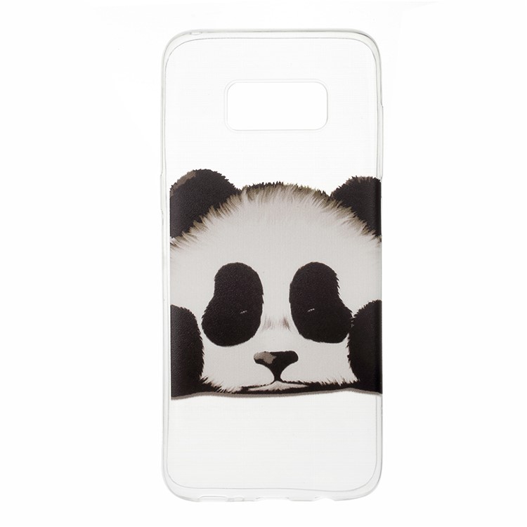 Caso mobile modellato trasparente TPU per la galassia S8 - Cute Panda-1