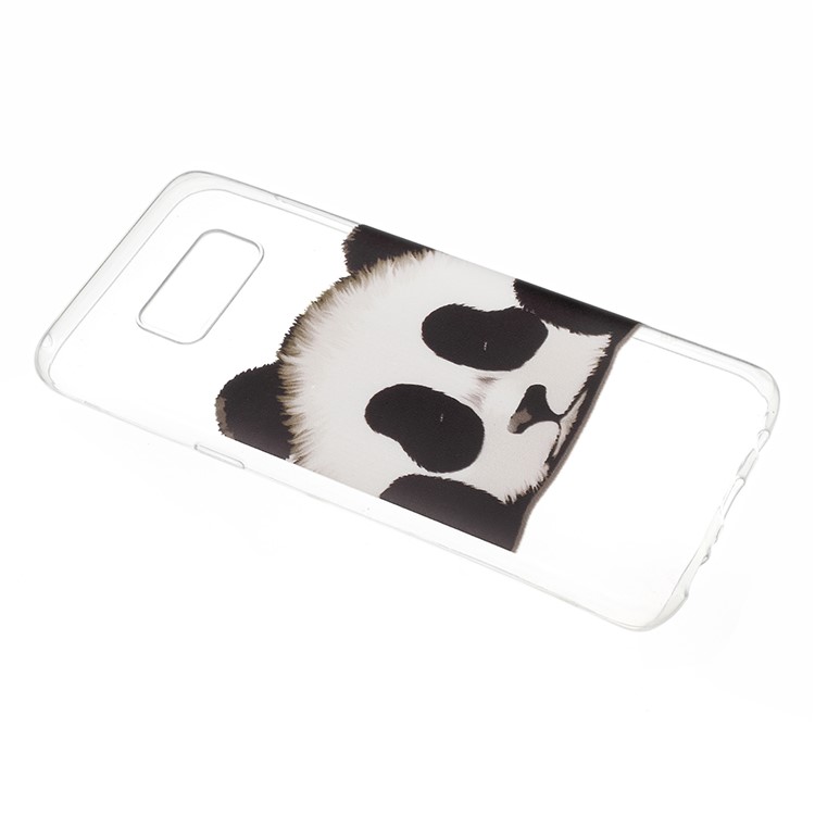 Caso mobile modellato trasparente TPU per la galassia S8 - Cute Panda-2