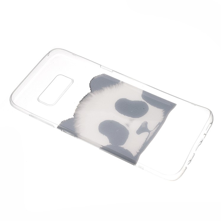 Caso mobile modellato trasparente TPU per la galassia S8 - Cute Panda-3