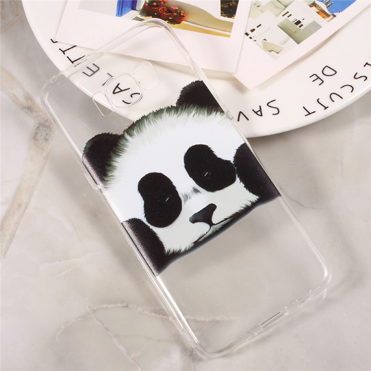 Caso mobile modellato trasparente TPU per la galassia S8 - Cute Panda-4