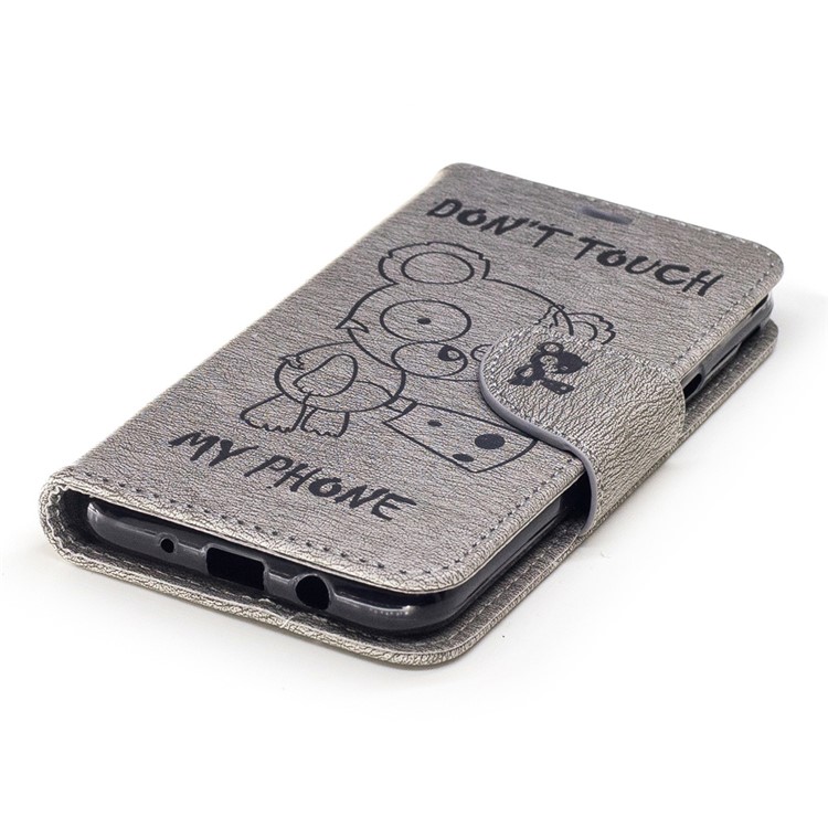 Imprinted Bear Pattern Leather Wallet Phone Case for Samsung Galaxy J3 Emerge/J3 Prime/J3 (2017) - Grey-5