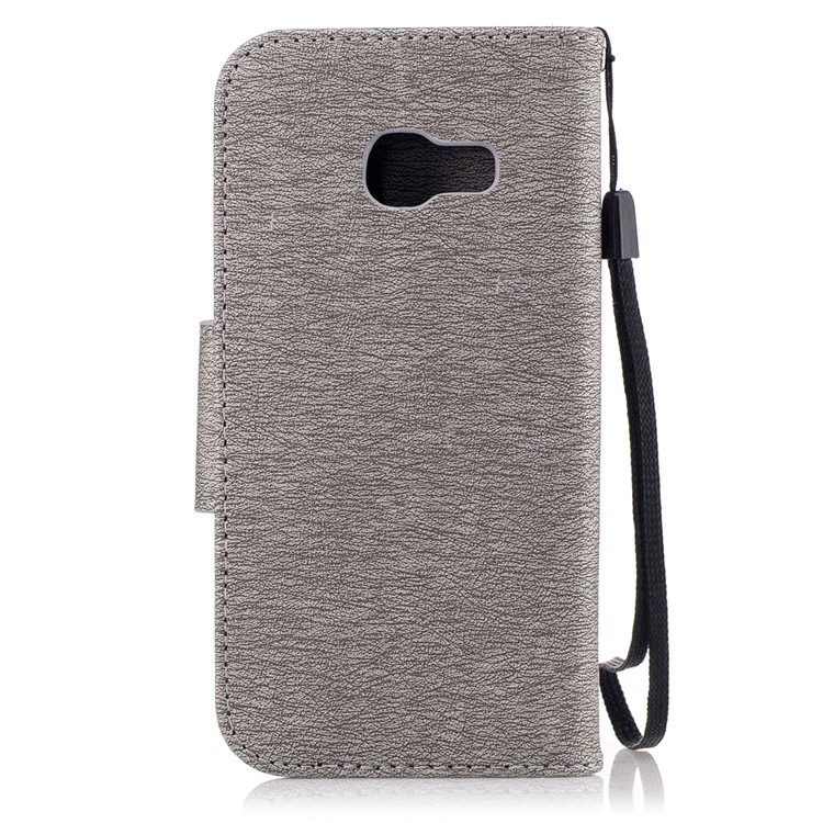 Imprint Bear Pattern Leather Wallet Phone Cover for Samsung Galaxy A3 (2017) - Grey-3