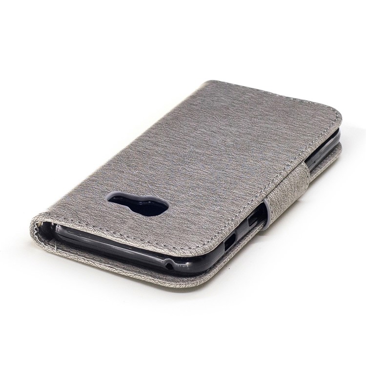 Imprint Bear Pattern Leather Wallet Phone Cover for Samsung Galaxy A3 (2017) - Grey-6