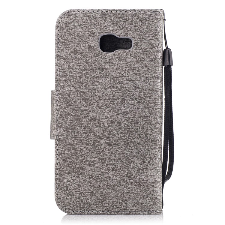 Imprint Bear Pattern Leather Wallet Phone Cover for Samsung Galaxy A5 (2017) - Grey-3