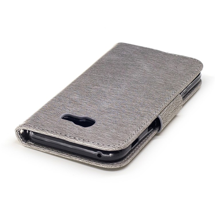 Imprint Bear Pattern Leather Wallet Phone Cover for Samsung Galaxy A5 (2017) - Grey-6