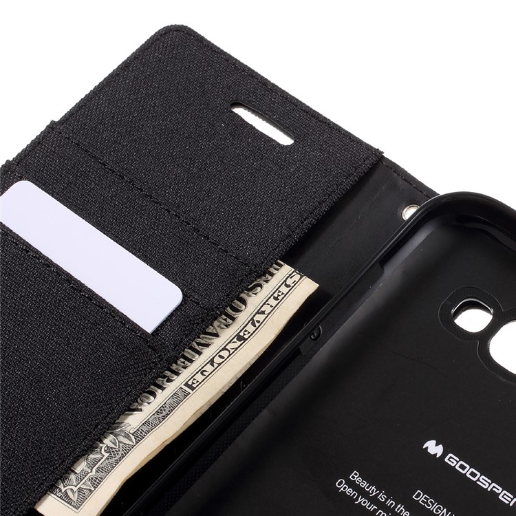 MERCURY GOOSPERY Canvas Diary Leather Case for Samsung Galaxy A5 (2017) SM-A520F - Black-9