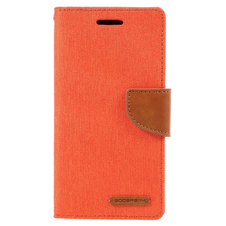 MERCURY GOOSPERY Canvas Leather Magnetic Case for Samsung A5 (2017) SM-A520F - Orange-1