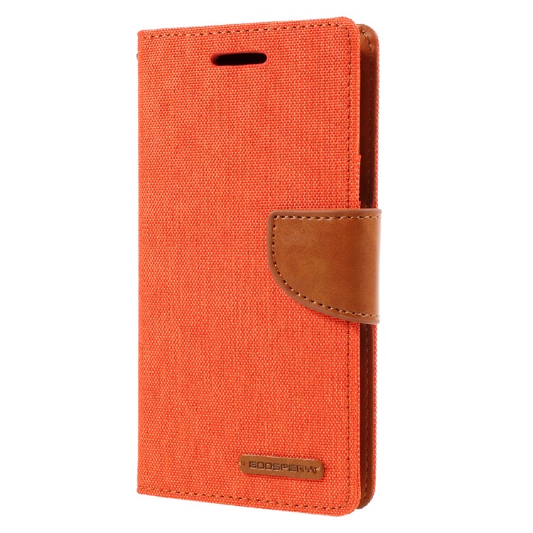 MERCURY GOOSPERY Canvas Leather Magnetic Case for Samsung A5 (2017) SM-A520F - Orange-2