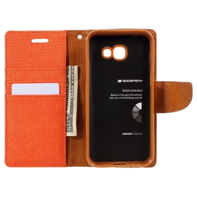 MERCURY GOOSPERY Canvas Leather Magnetic Case for Samsung A5 (2017) SM-A520F - Orange-6