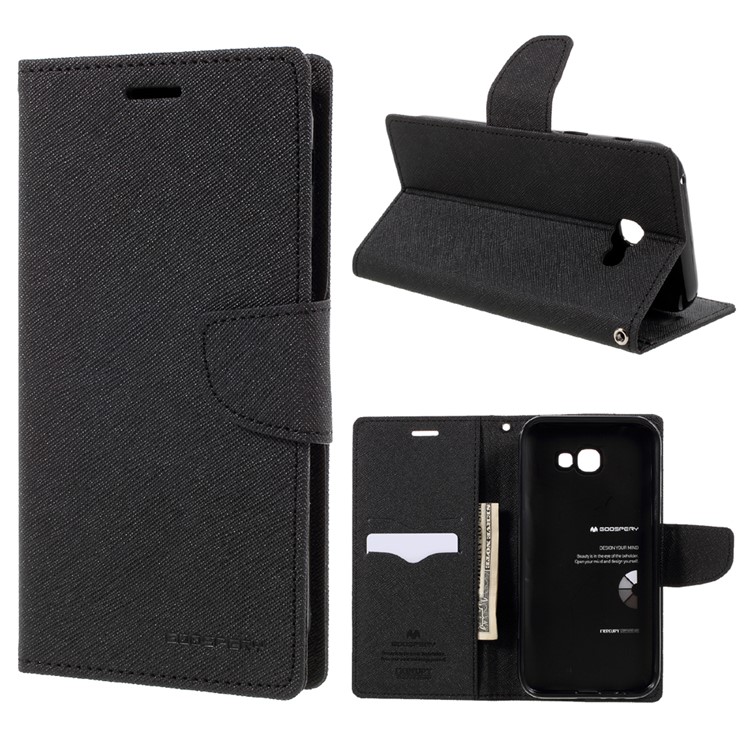 MERCURY GOOSPERY Fancy Diary Wallet Leather Mobile Case for Samsung Galaxy A7 (2017) A720 - Black-1