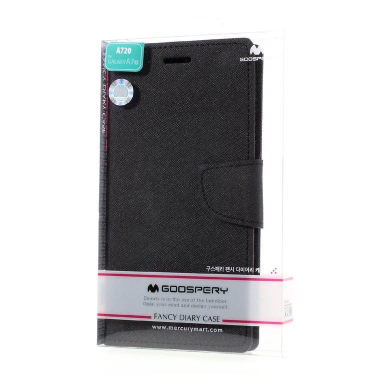 MERCURY GOOSPERY Fancy Diary Wallet Leather Mobile Case for Samsung Galaxy A7 (2017) A720 - Black-10