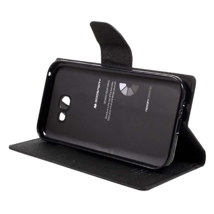 MERCURY GOOSPERY Fancy Diary Wallet Leather Mobile Case for Samsung Galaxy A7 (2017) A720 - Black-4