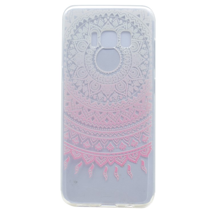 Pattern Printing Soft TPU Gel Case for Samsung Galaxy S8 - Pink Flower-1