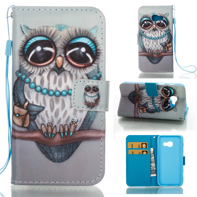 Printing Pattern Leather Mobile Phone Case for Samsung Galaxy A3 (2017) - Owl Lady-1