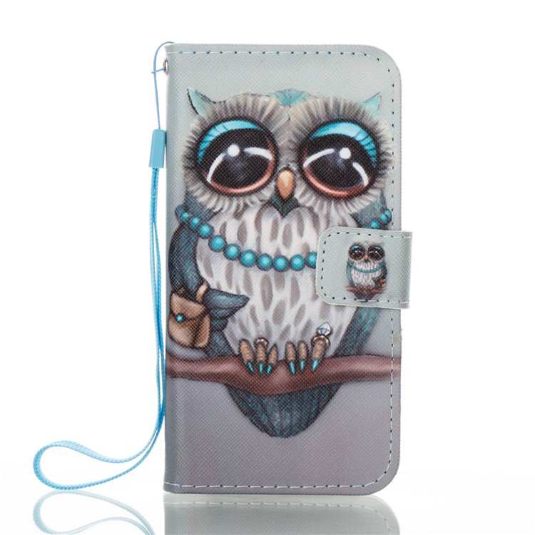 Printing Pattern Leather Mobile Phone Case for Samsung Galaxy A3 (2017) - Owl Lady-5