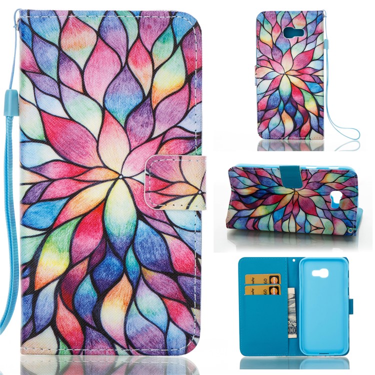 Pattern Printing Leather Mobile Phone Case for Samsung Galaxy A5 (2017) - Colorful Flowers-1
