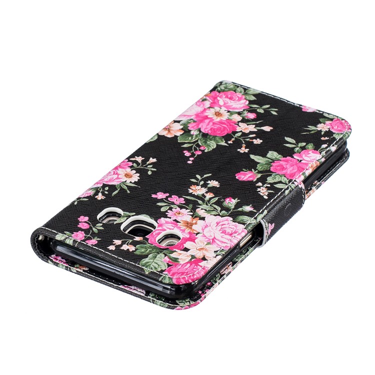For Samsung Galaxy J5 (2016) SM-J510 Patterned Flip Leather Wallet Case - Blooming Peony Flowers-7