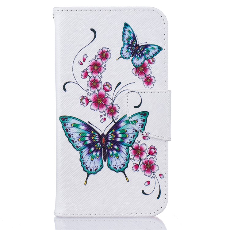 Impressão De Padrões Caixa De Telefone Em Couro Com Suporte Para Samsung Galaxy S5 SM-G900 - Borboletas E Flores-2