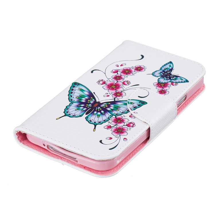 Impressão De Padrões Caixa De Telefone Em Couro Com Suporte Para Samsung Galaxy S5 SM-G900 - Borboletas E Flores-6