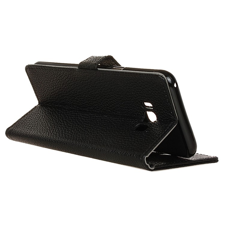 For Samsung Galaxy S8 Genuine Leather Wallet Phone Case Litchi Grain - Black-6