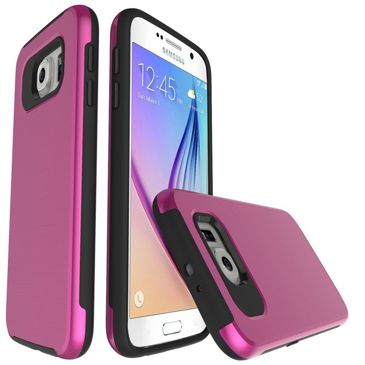 

2-в-1 Щеткой PC + TPU Мобильный Кейс Для Галактики Samsung S6 G920 - Роза
