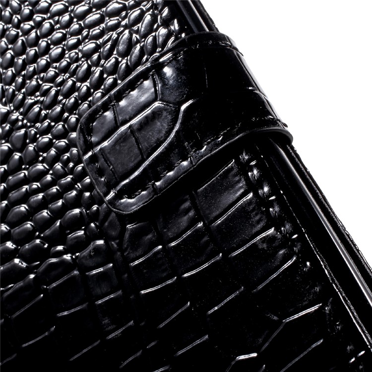 Crocodile Texture Leather Case with Hand Strap for Samsung Galaxy A7 (2017) SM-A720F - Black-8