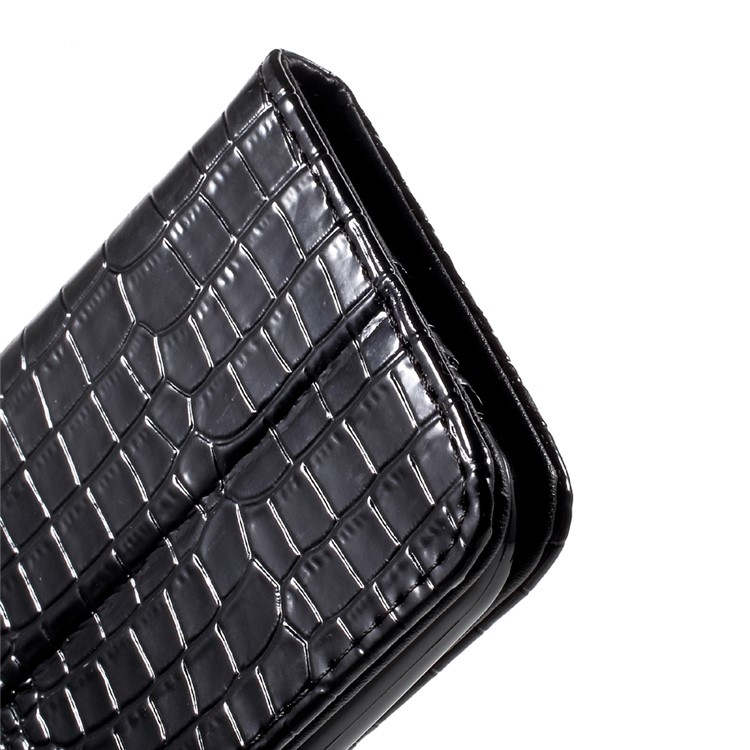 Crocodile Texture Leather Case with Hand Strap for Samsung Galaxy A7 (2017) SM-A720F - Black-9