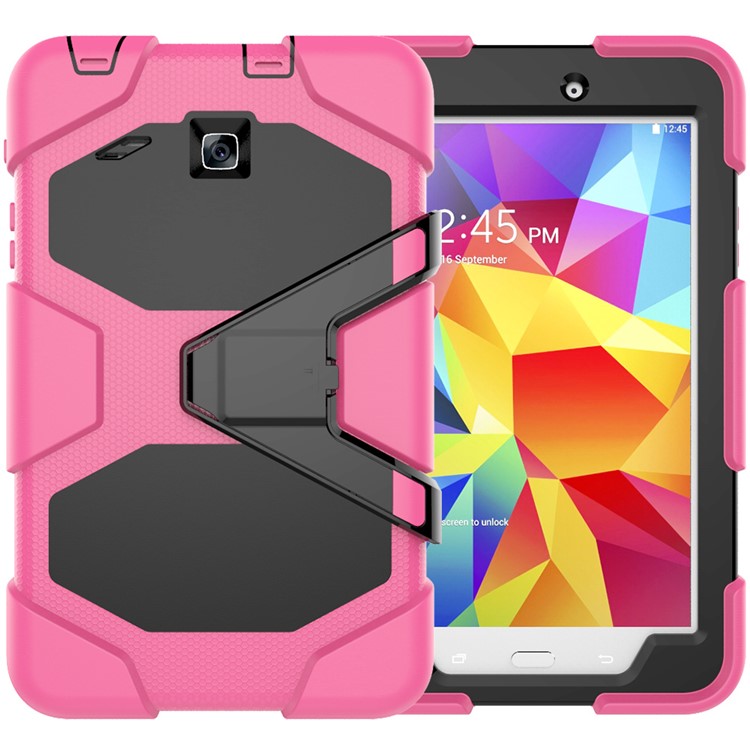 

Military Duty PC Silicone Kickstand Tablet Case for Samsung Galaxy Tab E 8.0 T375 T377 - Rose