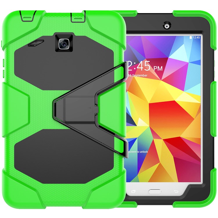 

Touch PC Silicone Protection Case with Kickstand for Samsung Galaxy Tab E 8.0 T375 T377 - Green