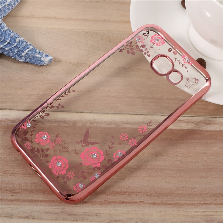 

Flower Butterfly Rhinestone Plating TPU Case for Samsung Galaxy A5 (2017) SM-A520F - Rose Gold, Galaxy A5 (2017)
