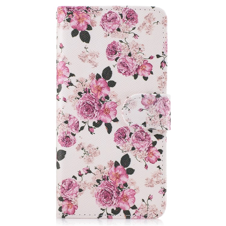 

Printing Pattern Leather Card Slots Case for Samsung Galaxy S8 - Blooming Peonies