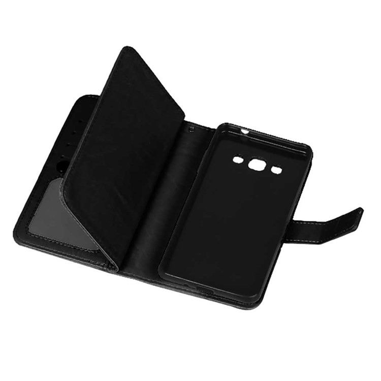 9 Card Slots Crazy Horse Leather Wallet Magnetic Phone Shell for Samsung Galaxy J3 Pro - Black-5