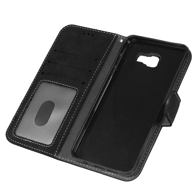 Retro Matte Leather Wallet Case for Samsung Galaxy A5 SM-A510F (2016) - Black-10