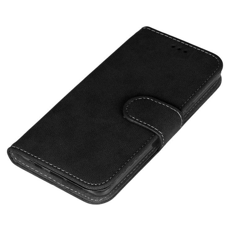 Retro Matte Leather Wallet Case for Samsung Galaxy A5 SM-A510F (2016) - Black-11