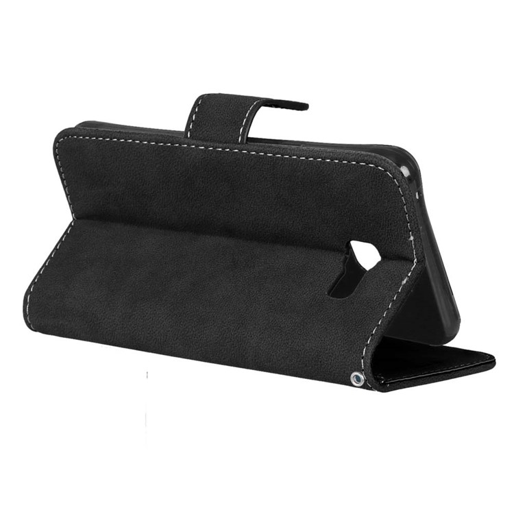 Retro Matte Leather Wallet Case for Samsung Galaxy A5 SM-A510F (2016) - Black-13