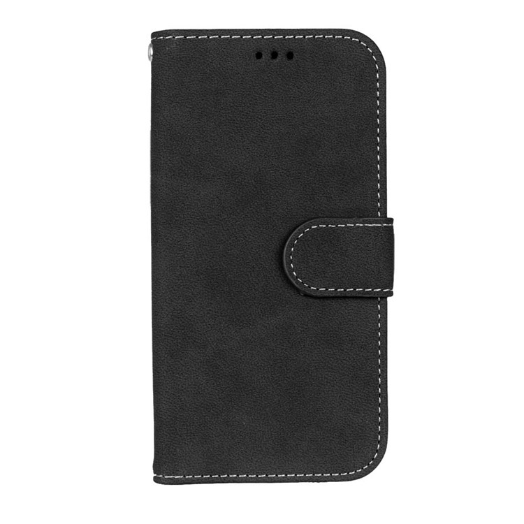 Retro Matte Leather Wallet Case for Samsung Galaxy A5 SM-A510F (2016) - Black-4