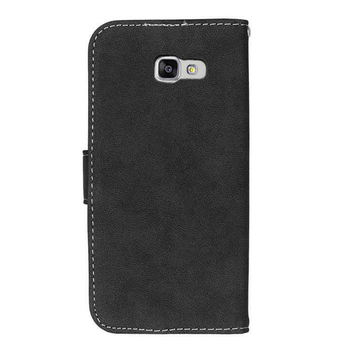 Retro Matte Leather Wallet Case for Samsung Galaxy A5 SM-A510F (2016) - Black-5