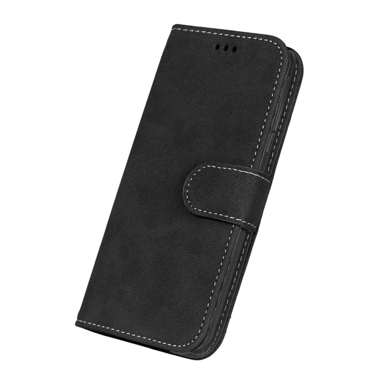 Retro Matte Leather Wallet Case for Samsung Galaxy A5 SM-A510F (2016) - Black-6