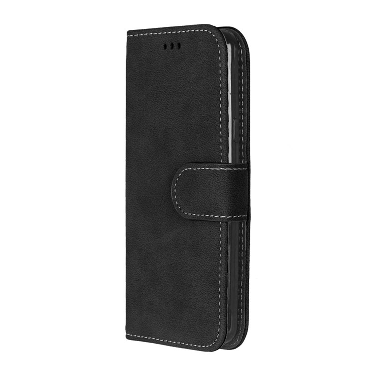Retro Matte Leather Wallet Case for Samsung Galaxy A5 SM-A510F (2016) - Black-7