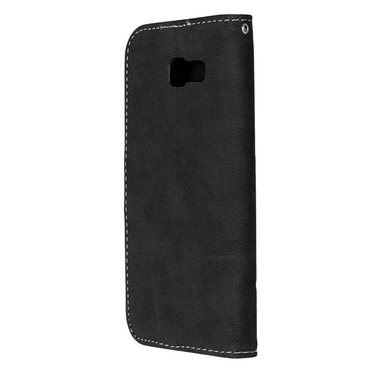 Retro Matte Leather Wallet Case for Samsung Galaxy A5 SM-A510F (2016) - Black-8