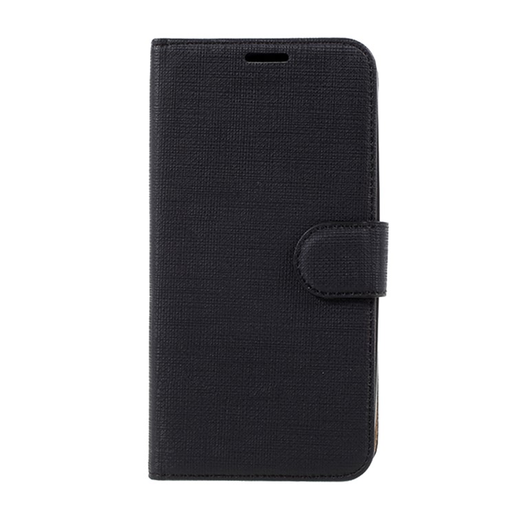 For Samsung Galaxy J5 (2017) Cloth Texture PU Leather Wallet Case Stand - Black-3