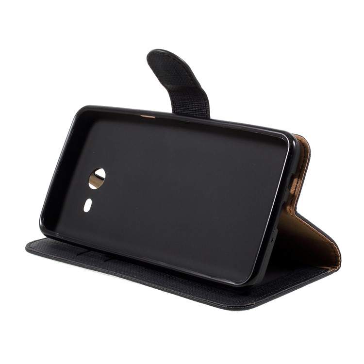 For Samsung Galaxy J5 (2017) Cloth Texture PU Leather Wallet Case Stand - Black-4