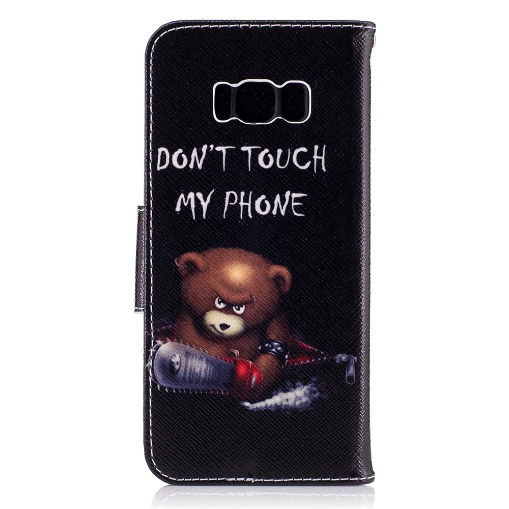 Patterned Leather Phone Case for Samsung Galaxy S8 - Do not Touch My Phone-2