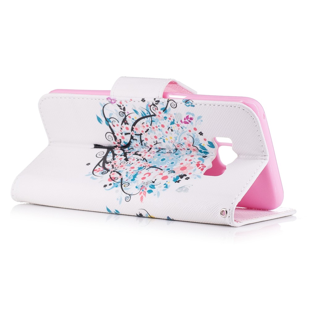 Pattern Printing Wallet Stand Leather Cover for Samsung Galaxy S8 - Flower Tree-4