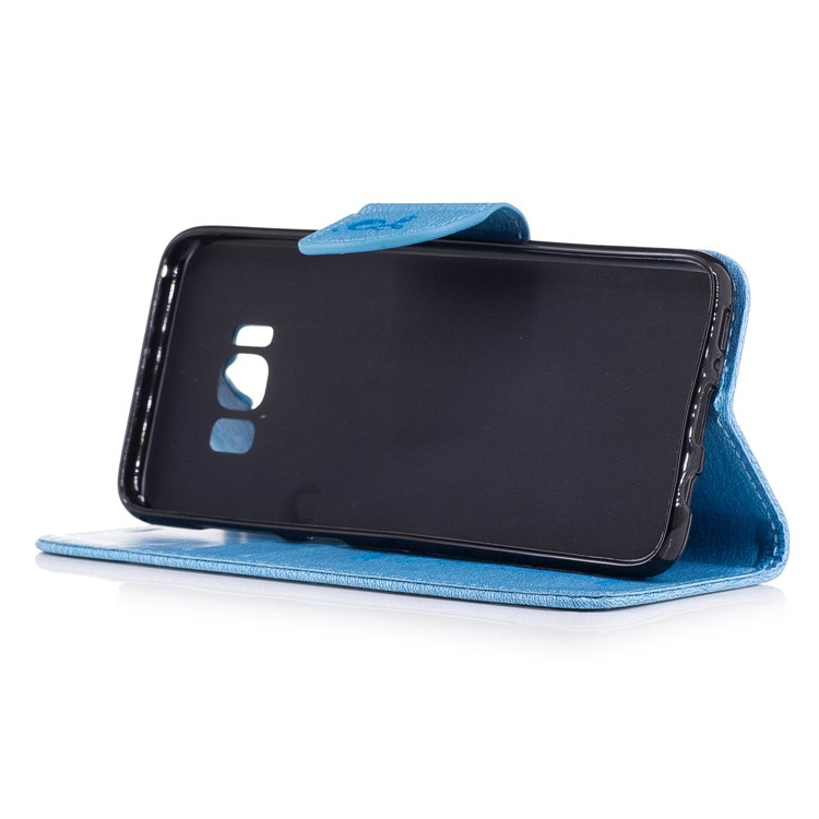 Para Samsung Galaxy S8 Suporte de bolsa de couro para ursinho impresso - Bebê azul-5