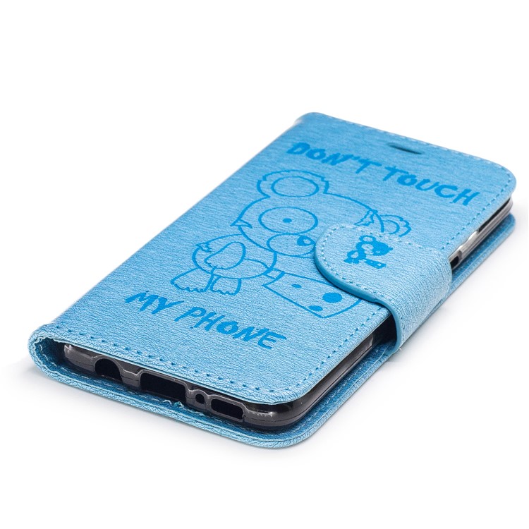 Para Samsung Galaxy S8 Suporte de bolsa de couro para ursinho impresso - Bebê azul-6