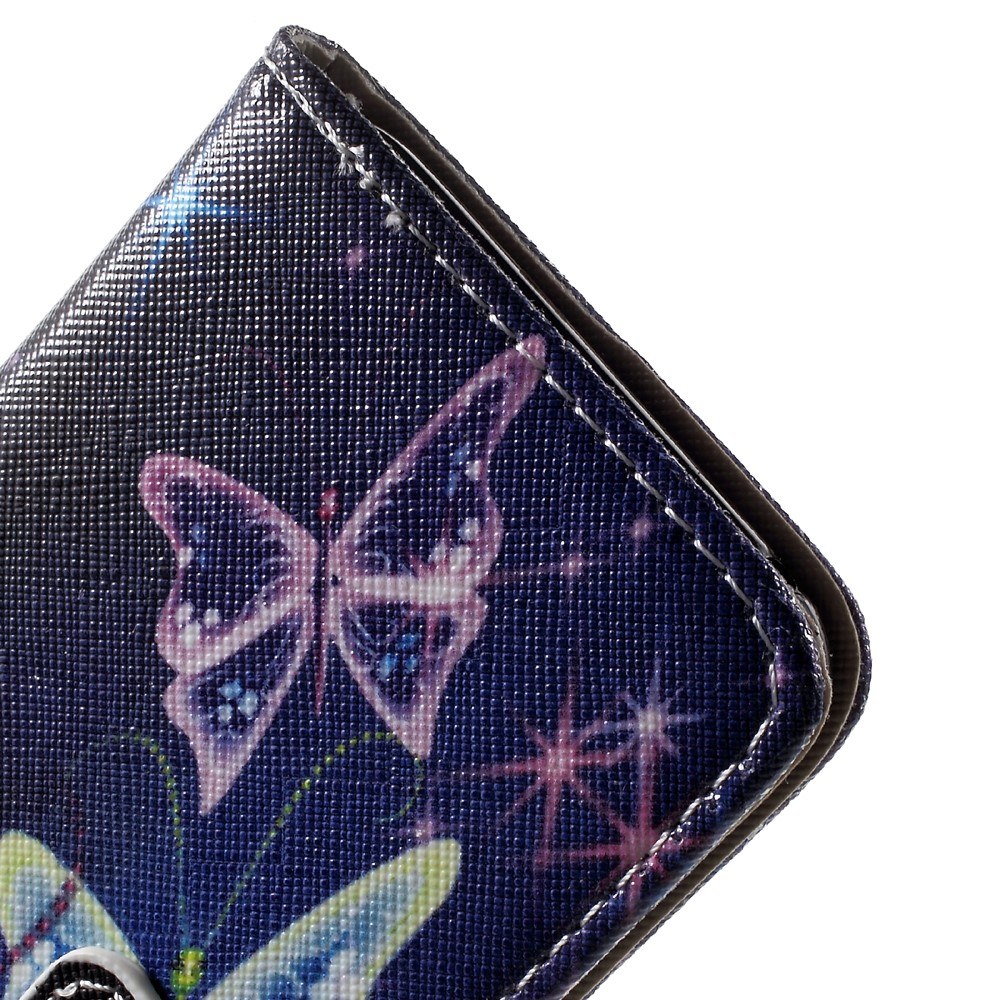 For Samsung Galaxy S8 Patterned Wallet Leather Mobile Shell - Shiny Butterflies-5